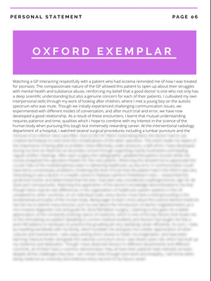 personal statement for oxford medicine